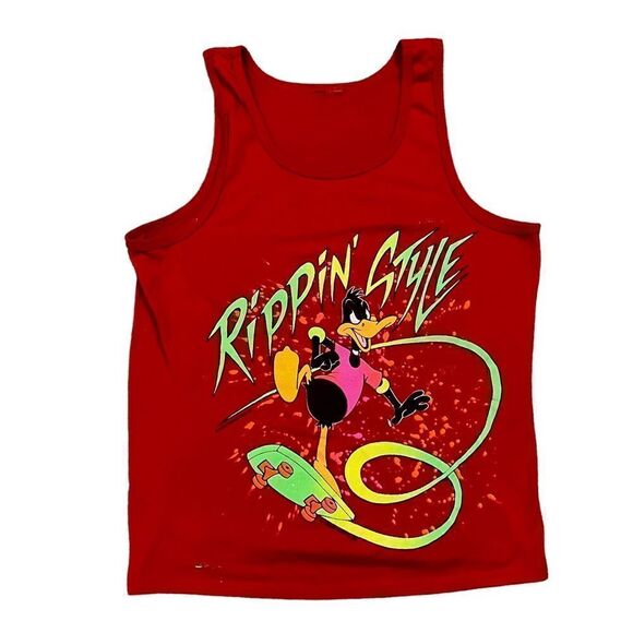Vintage Looney Toons Daffy Duck Rippin Style Tank - Picture 1 of 6